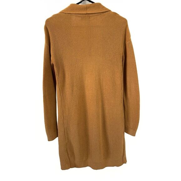 BP - Women's Long Line Open Front Mustard Colored Cardigan 100% Cotton - Sz. XXS - Picture 2 of 5